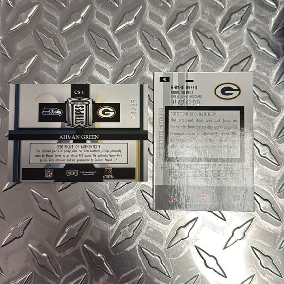 2005 leaf certified materials mirror red ahman green #43 90/100 and stripes too - Picture 2 of 2